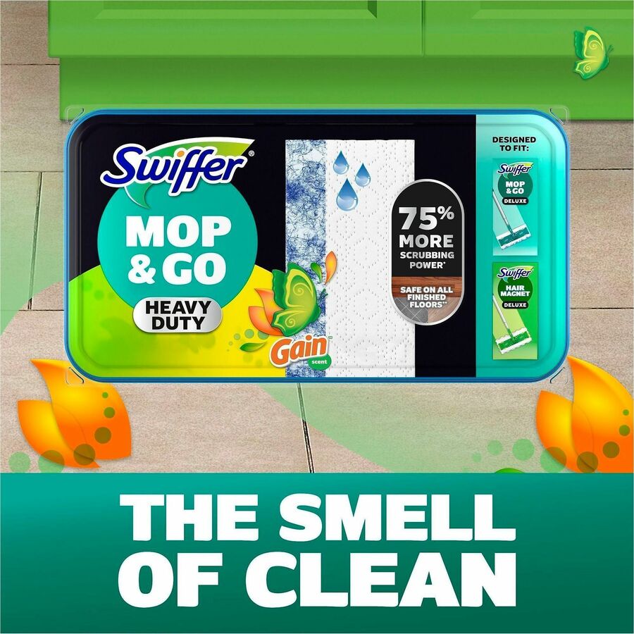Swiffer Sweeper Heavy Duty Mop Cloths, Gain Original Scent, Blue, 10 Count