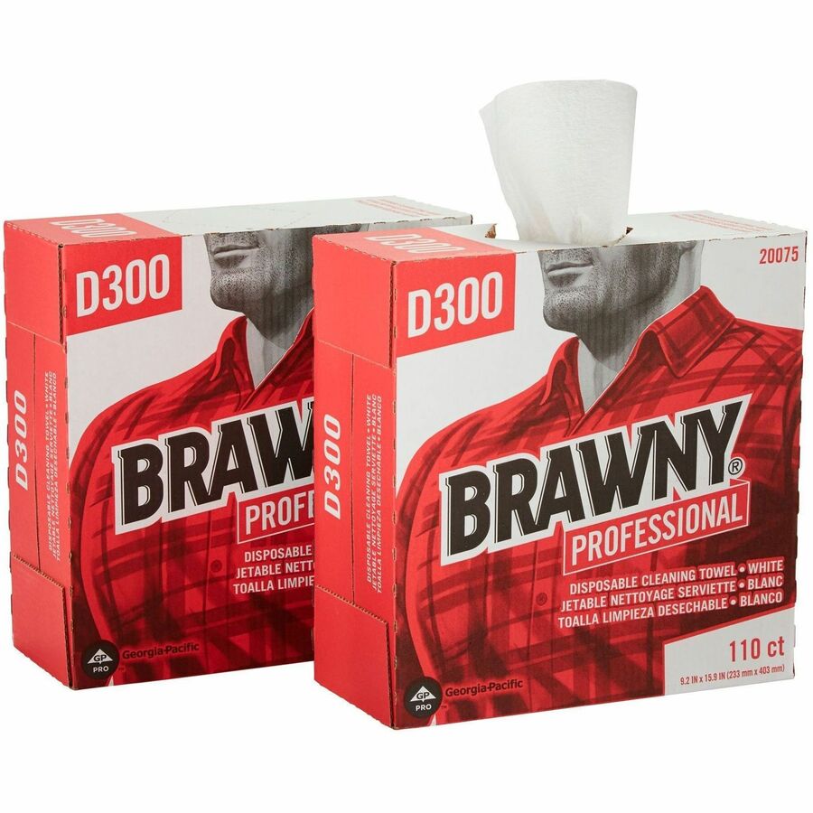 1 Ply - 9.20" Width x 15.60" Length - White - 10 / Carton