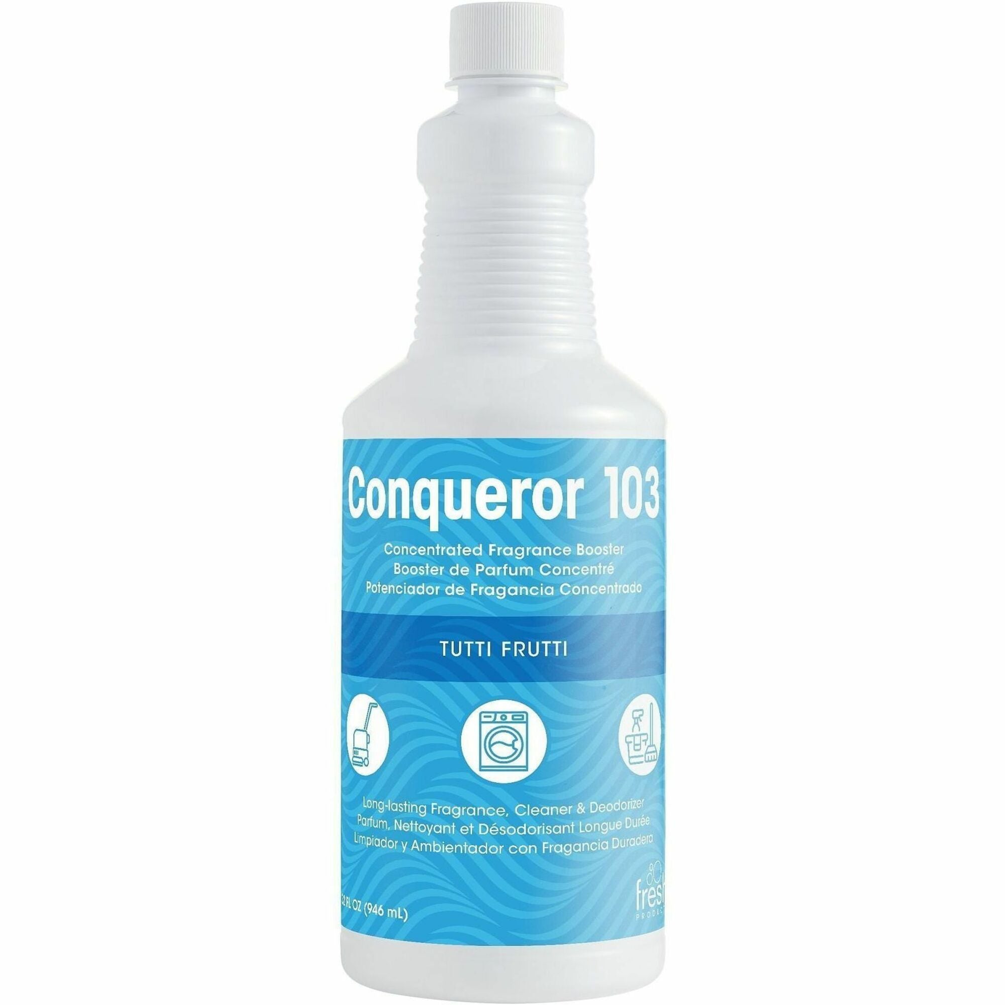 Fresh Products Conqueror 103 Surface Deodorizer, Concentrate Liquid, 32 fl oz (1 Quart), Tutti Frutti Scent, Clear, 1 Each