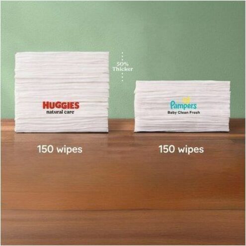 Huggies Natural Care Sensitive Baby Wipes, White, 184 Pack, Unscented, Hypoallergenic, Paraben-Free, Alcohol-Free, pH Balanced