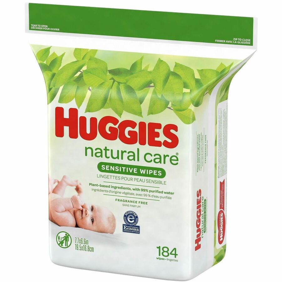 Huggies Natural Care Sensitive Baby Wipes, White, 184 Pack, Unscented, Hypoallergenic, Paraben-Free, Alcohol-Free, pH Balanced