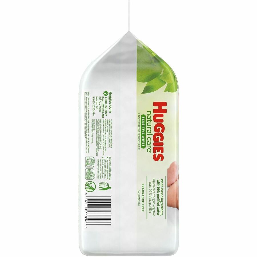 Huggies Natural Care Sensitive Baby Wipes, White, 184 Pack, Unscented, Hypoallergenic, Paraben-Free, Alcohol-Free, pH Balanced