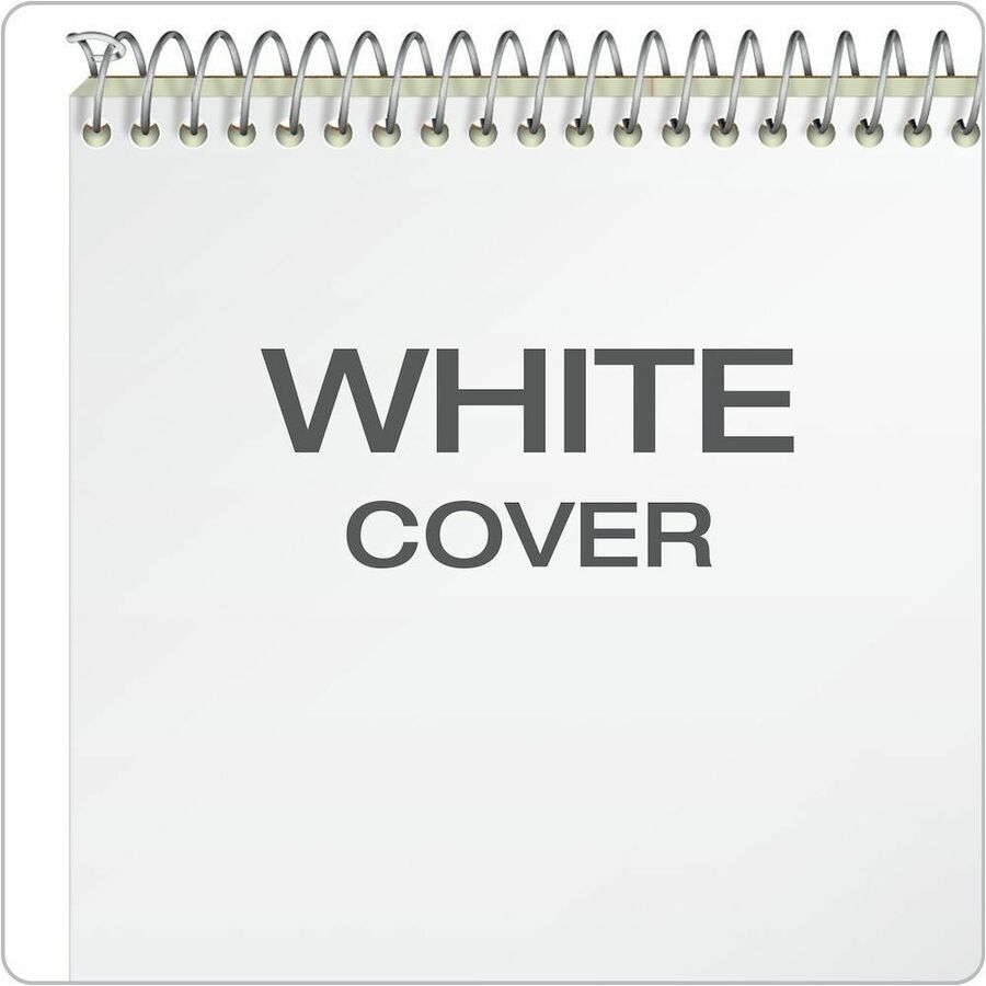 80 Sheets - 160 Pages - Spiral Bound - Gregg Ruled Margin - 20 lb Basis Weight - 6" x 9" Sheet Size - Green Tint Paper - White Chipboard Cover - Portable, Spiral Bound, Sturdy Cover - 6 / Pack