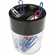 Universal Desktop Organizer, 2 Compartments, 3" Height, Magnetic, Compact, Durable, Black/Clear, Plastic, 1 Each
