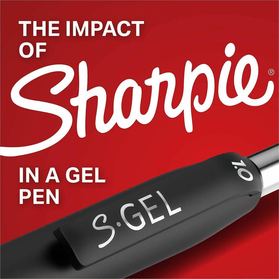 Sharpie S-Gel Pen - Retractable - Black, Gray Ink - Gel-based - Gray Metal Barrel - 2 / Pack