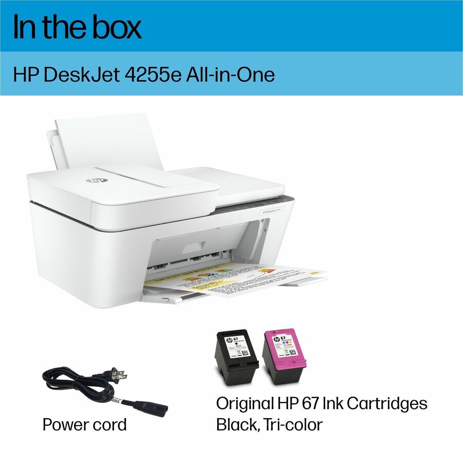 HP Deskjet 4255e Wireless Inkjet Multifunction Printer - Color - White