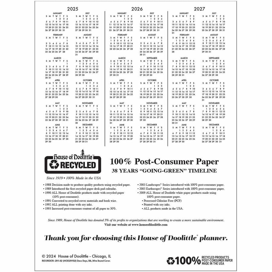 House of Doolittle Recycled Deco Days Planner
