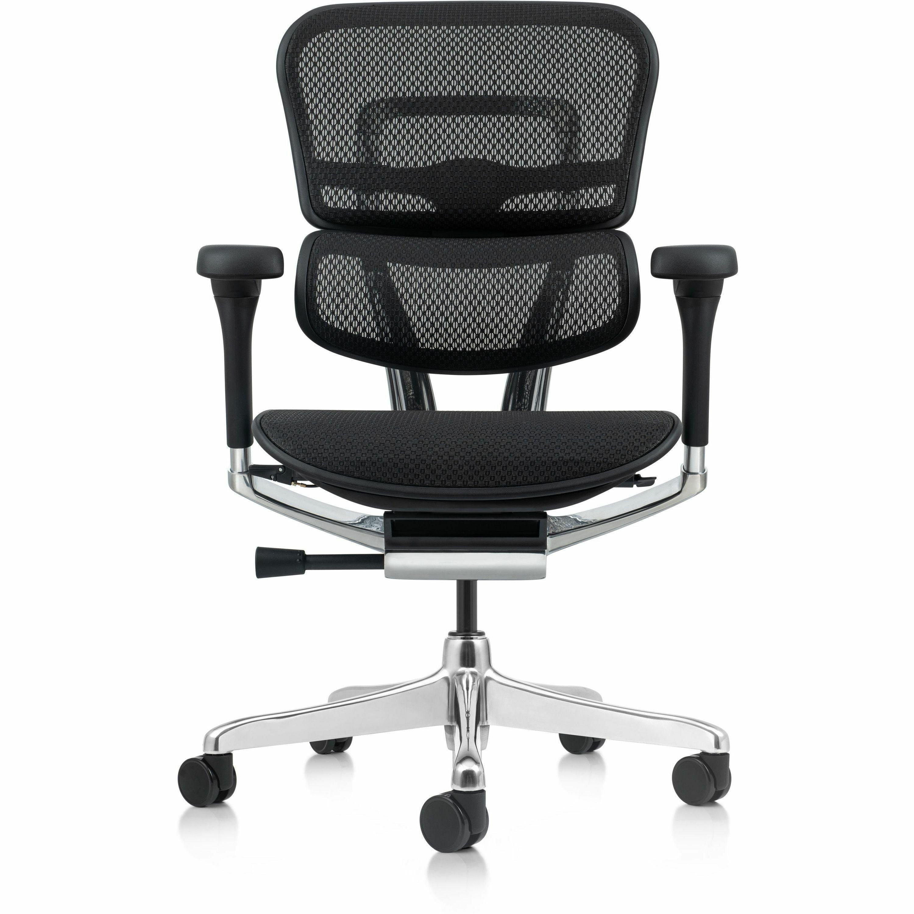 Eurotech ErgoHuman Gen2 Executive All-Mesh Chair, Black, Fiber Polymer Composite Frame, 5-Star Base, Adjustable Armrests, 1 Each