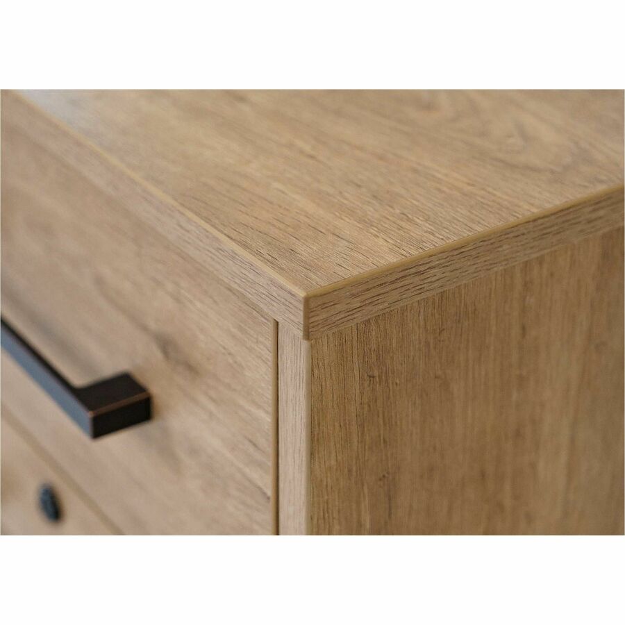 Martin Mason Monarca Laminate Unit, 24"H x 18"W, 2 Drawers, Thermofused Laminate, Monarca Natural Wood Finish, Lockable, Ball Bearing Slides, 4 Casters, 1 Each