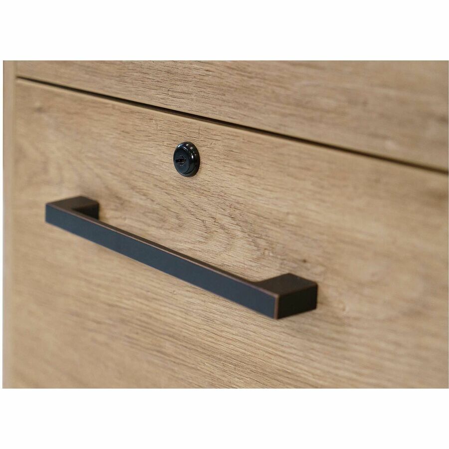 Martin Mason Monarca Laminate Unit, 24"H x 18"W, 2 Drawers, Thermofused Laminate, Monarca Natural Wood Finish, Lockable, Ball Bearing Slides, 4 Casters, 1 Each