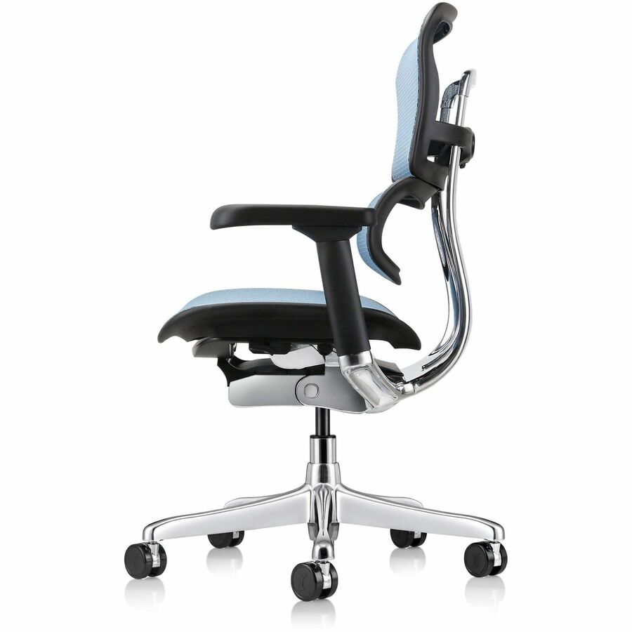 Eurotech ErgoHuman Gen2 Executive All-Mesh Chair, Blue, Fiber Polymer Composite Frame, 5-Star Base, Adjustable Armrests, Lumbar Support, Mesh Material, 1 Each