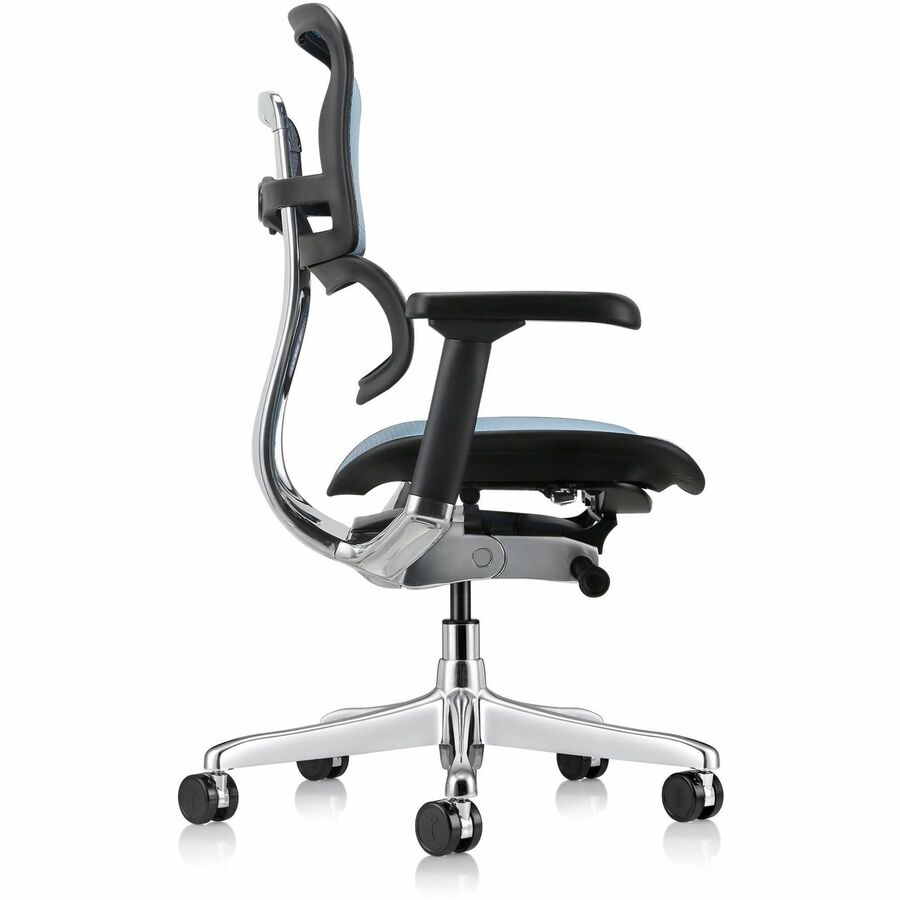Eurotech ErgoHuman Gen2 Executive All-Mesh Chair, Blue, Fiber Polymer Composite Frame, 5-Star Base, Adjustable Armrests, Lumbar Support, Mesh Material, 1 Each