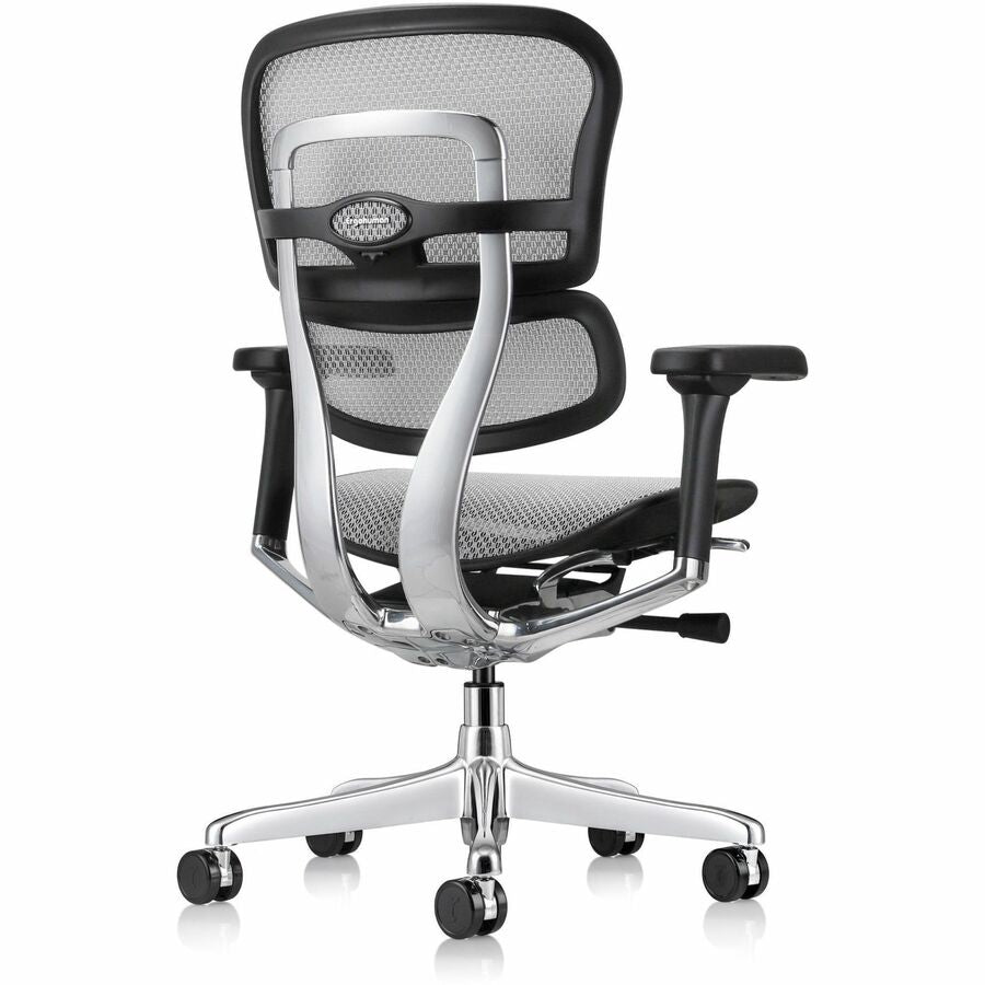 Eurotech ErgoHuman Gen2 Executive All-Mesh Chair, Fiber Polymer Composite Frame, 5-star Base, Gray, Mesh, Adjustable Armrest, 1 Each
