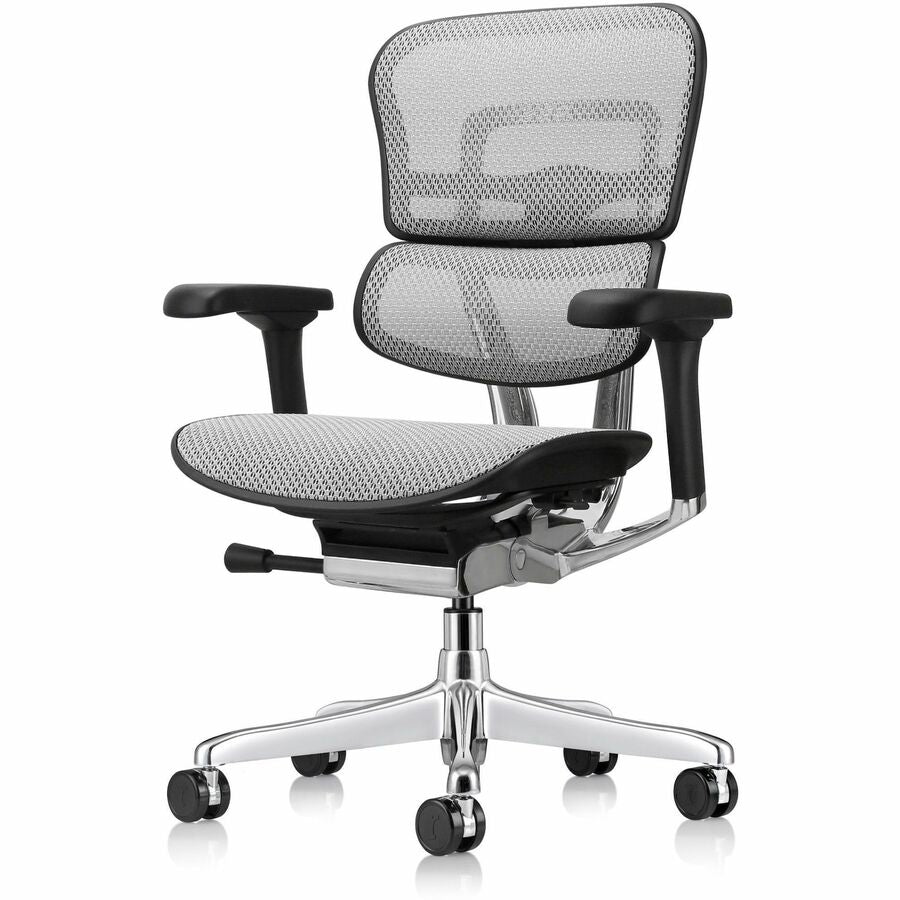 Eurotech ErgoHuman Gen2 Executive All-Mesh Chair, Fiber Polymer Composite Frame, 5-star Base, Gray, Mesh, Adjustable Armrest, 1 Each