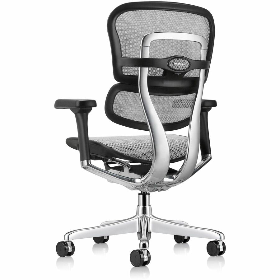 Eurotech ErgoHuman Gen2 Executive All-Mesh Chair, Fiber Polymer Composite Frame, 5-star Base, Gray, Mesh, Adjustable Armrest, 1 Each