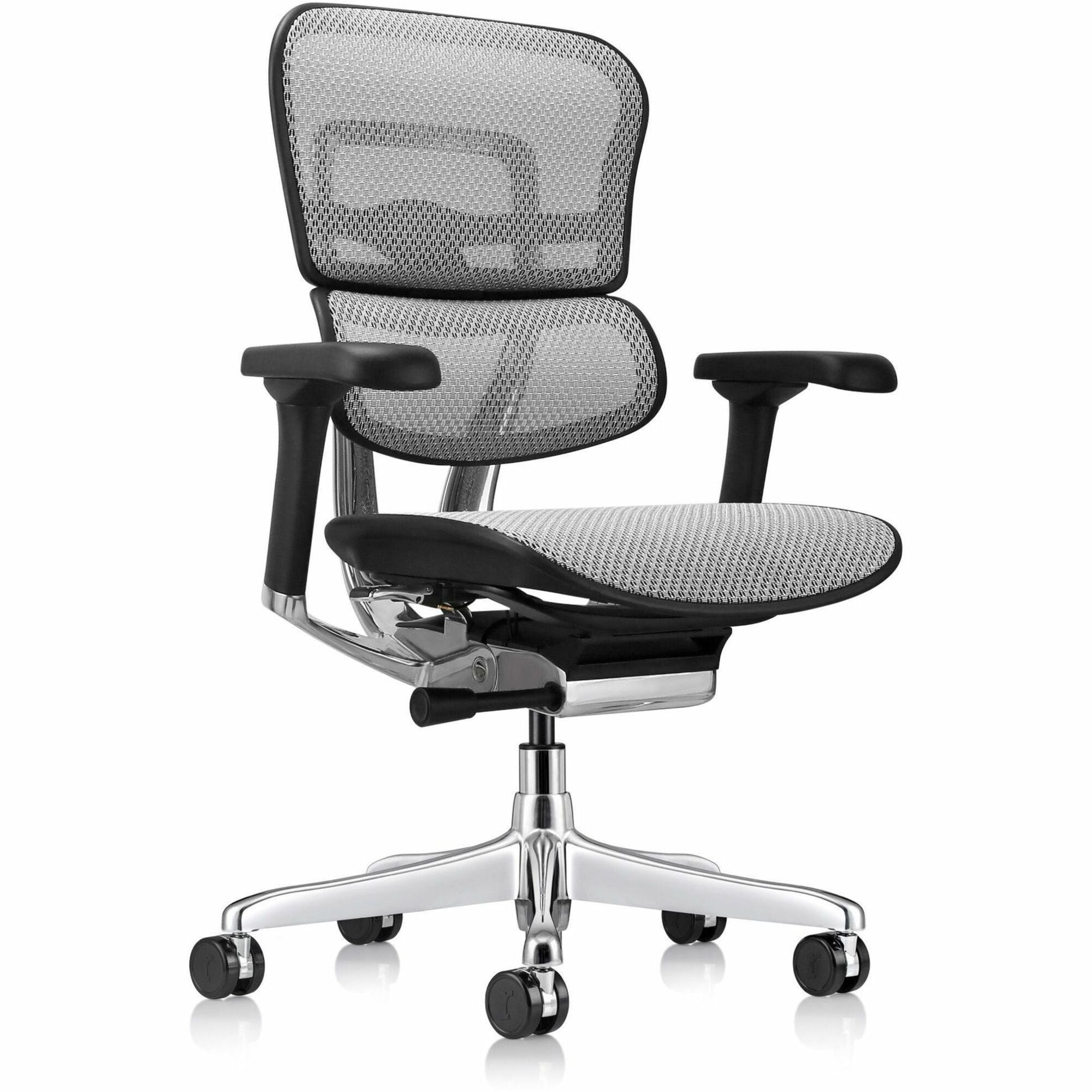 Eurotech ErgoHuman Gen2 Executive All-Mesh Chair, Fiber Polymer Composite Frame, 5-star Base, Gray, Mesh, Adjustable Armrest, 1 Each