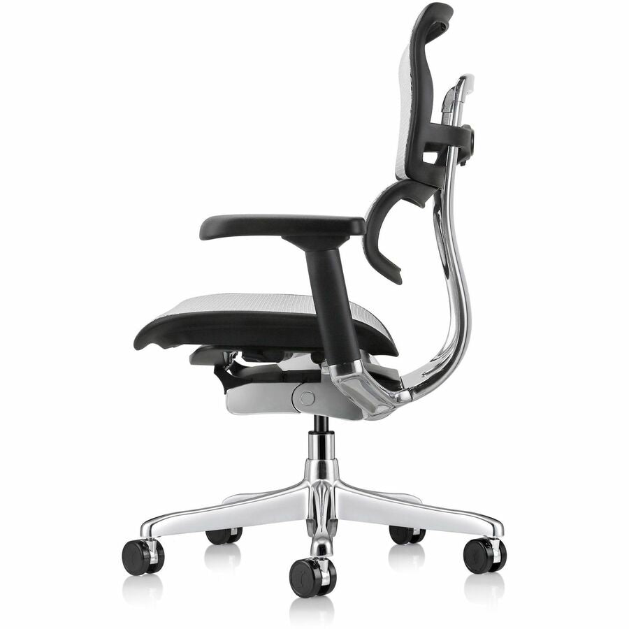 Eurotech ErgoHuman Gen2 Executive All-Mesh Chair, Fiber Polymer Composite Frame, 5-star Base, Gray, Mesh, Adjustable Armrest, 1 Each