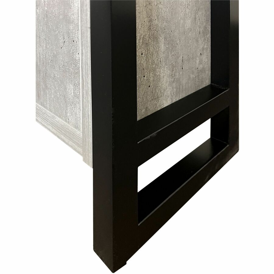 Martin Mason Concrete Laminate Unit, 78"H x 36"W x 12"D, 2 Doors, 4 Shelves (3 Adjustable), Thermofused Laminate, Concrete/Stone Finish, Dark Bronze Hardware, Solid Wood Frame, 1 Each
