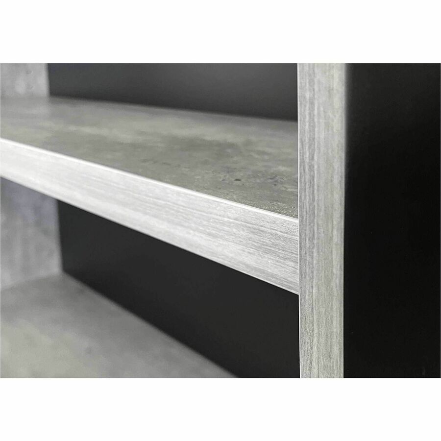 Martin Mason Concrete Laminate Unit, 78"H x 36"W x 12"D, 2 Doors, 4 Shelves (3 Adjustable), Thermofused Laminate, Concrete/Stone Finish, Dark Bronze Hardware, Solid Wood Frame, 1 Each
