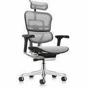 Eurotech ErgoHuman Gen2 Executive All-Mesh Chair, Black Mesh Seat & Back, Black FPC Frame, 5-Star Gray Base, Adjustable Armrest, Headrest, 1 Each
