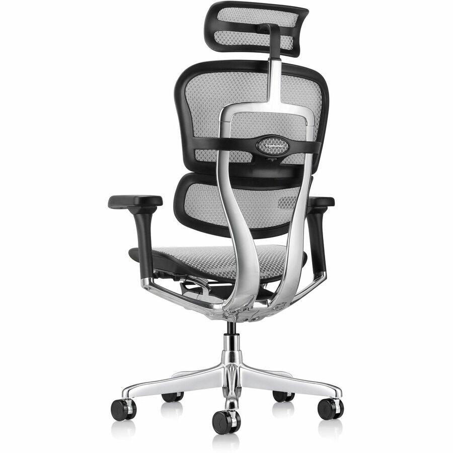 Eurotech ErgoHuman Gen2 Executive All-Mesh Chair, Black Mesh Seat & Back, Black FPC Frame, 5-Star Gray Base, Adjustable Armrest, Headrest, 1 Each