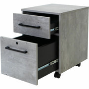 Martin Mason Concrete Laminate Unit, 24" H x 18" W, 2 Drawers, Thermofused Laminate, Concrete/Stone Finish, Lockable, Ball Bearing Slides, 4 Casters, 1 Each