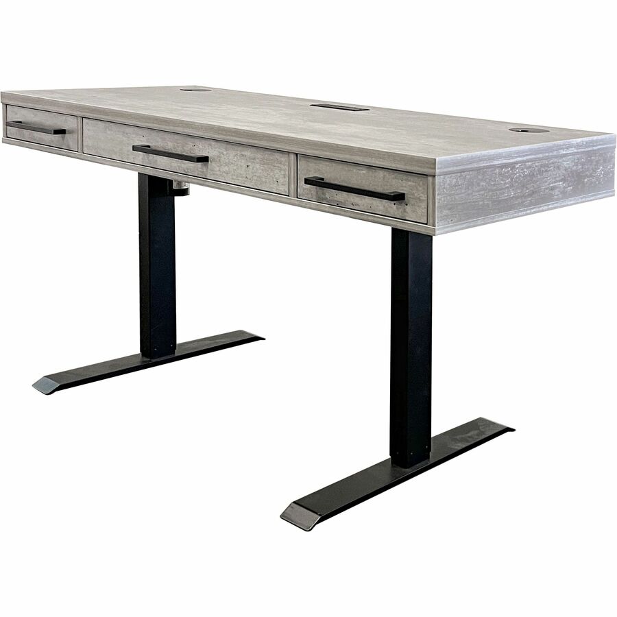 Martin Mason Concrete Laminate Unit, 60" W x 24" D, 3 Drawers, Concrete/Stone Finish, AC Power Outlet, 1 Each