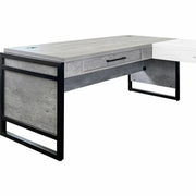 Martin Mason Concrete Laminate Unit - 31" Height x 60" Width x 30" Depth - Total Drawer(s): 1 - Material: Laminate - Finish: Stone, Concrete - Grommet - 1 Each
