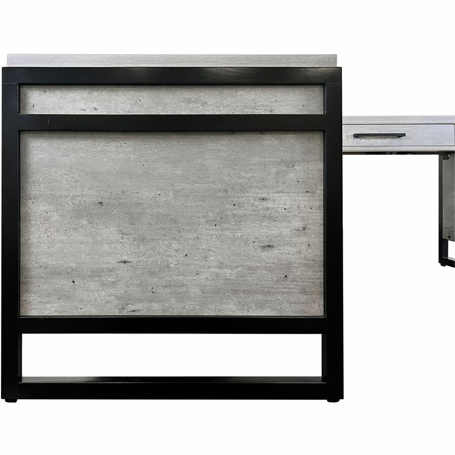 Martin Mason Concrete Laminate Unit - 31" Height x 60" Width x 30" Depth - Total Drawer(s): 1 - Material: Laminate - Finish: Stone, Concrete - Grommet - 1 Each