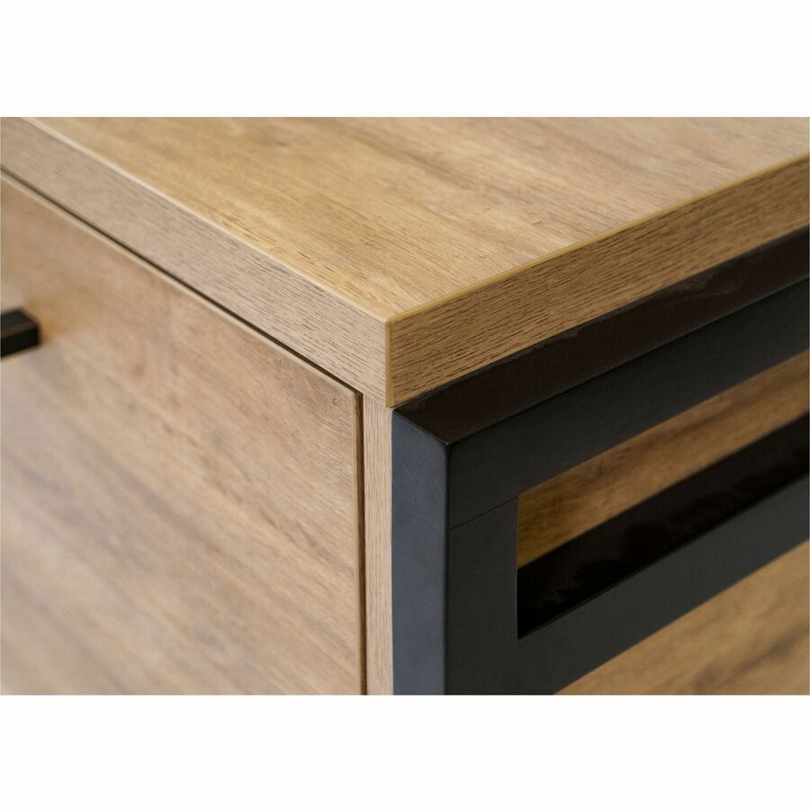 Martin Mason Monarca Laminate Unit - 31" Height x 34" Width x 21" Depth - Total Drawer(s): 2 - Material: Thermofused Laminate (TFL) - Finish: Monarca Natural, Wood - Durable, Long Lasting, Lockable Drawer - For Storage, Office, Document - 1 Each