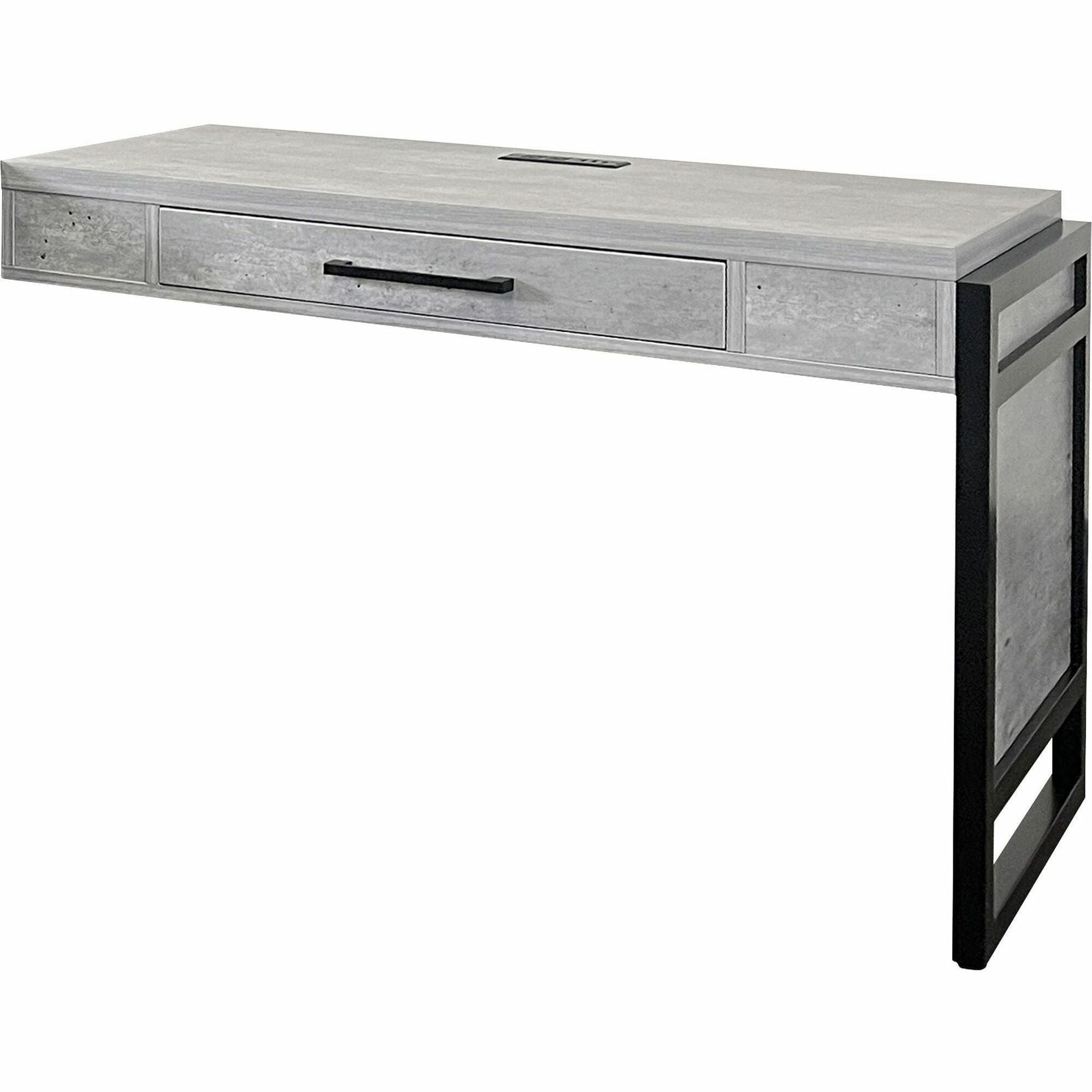 Martin Mason Concrete Laminate Unit - 31" Height x 48" Width x 21" Depth - Total Drawer(s): 1 - Material: Laminate - Finish: Stone, Concrete - Grommet, AC Power Outlet, USB Outlet - For Desk - 1 Each