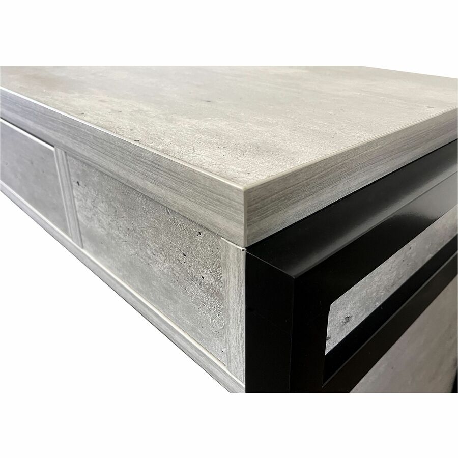 Martin Mason Concrete Laminate Unit - 31" Height x 48" Width x 21" Depth - Total Drawer(s): 1 - Material: Laminate - Finish: Stone, Concrete - Grommet, AC Power Outlet, USB Outlet - For Desk - 1 Each