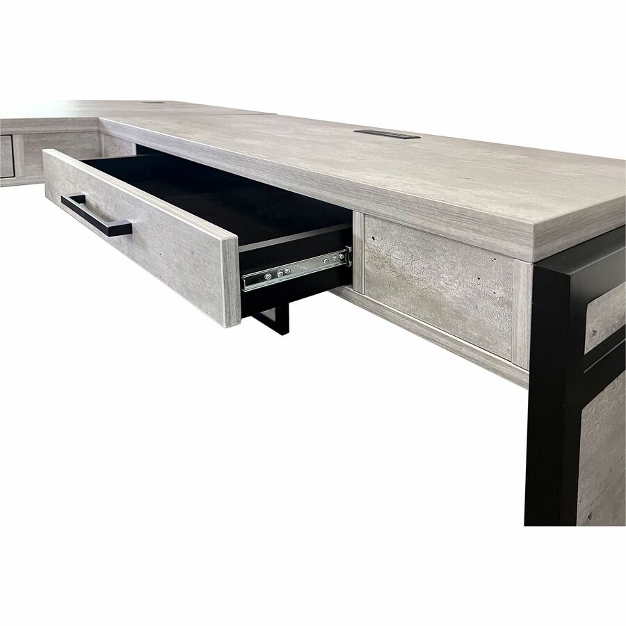 Martin Mason Concrete Laminate Unit - 31" Height x 48" Width x 21" Depth - Total Drawer(s): 1 - Material: Laminate - Finish: Stone, Concrete - Grommet, AC Power Outlet, USB Outlet - For Desk - 1 Each