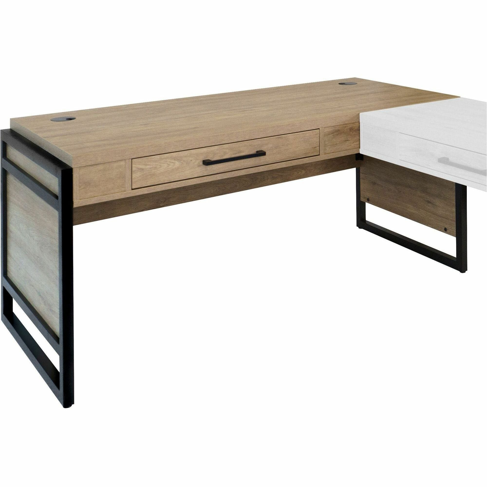 Martin Mason Monarca Laminate Unit - 31" Height x 60" Width x 30" Depth - Total Drawer(s): 1 - Material: Laminate - Finish: Wood, Monarca Natural - Grommet - 1 Each