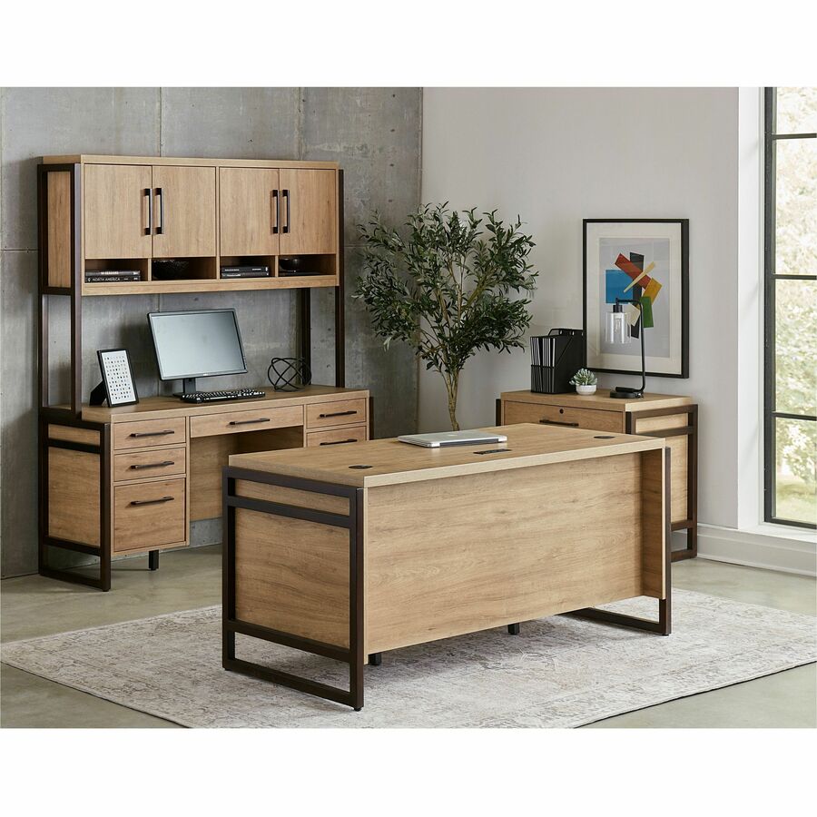 Martin Mason Monarca Laminate Unit - 31" Height x 60" Width x 30" Depth - Total Drawer(s): 1 - Material: Laminate - Finish: Wood, Monarca Natural - Grommet - 1 Each