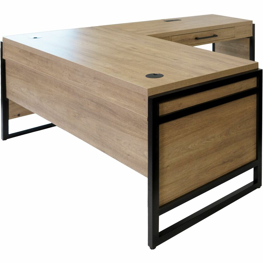 Martin Mason Monarca Laminate Unit - 31" Height x 60" Width x 30" Depth - Total Drawer(s): 1 - Material: Laminate - Finish: Wood, Monarca Natural - Grommet - 1 Each