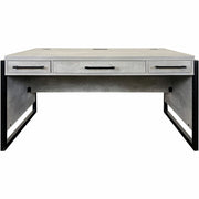 Martin Mason Concrete Laminate Unit, 31"H x 60"W x 30"D, 3 Drawers, Thermofused Laminate, Concrete/Stone Finish, Solid Wood Frame, Cable Management, Grommet, AC Power Outlet, USB, Dark Bronze Hardware, 1 Each