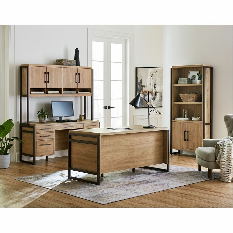 Martin Mason Monarca Laminate Unit - 31" Height x 48" Width x 21" Depth - Total Drawer(s): 1 - Material: Laminate - Finish: Monarca Natural, Wood - Grommet, AC Power Outlet, USB Outlet - For Desk - 1 Each