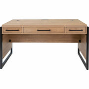 Martin Mason Monarca Laminate Unit, 31"H x 60"W x 30"D, 3 Drawers, Thermofused Laminate, Monarca Wood Finish, Solid Wood Frame, Cable Management, Grommet, AC Power Outlet, USB, Dark Bronze Hardware, 1 Each