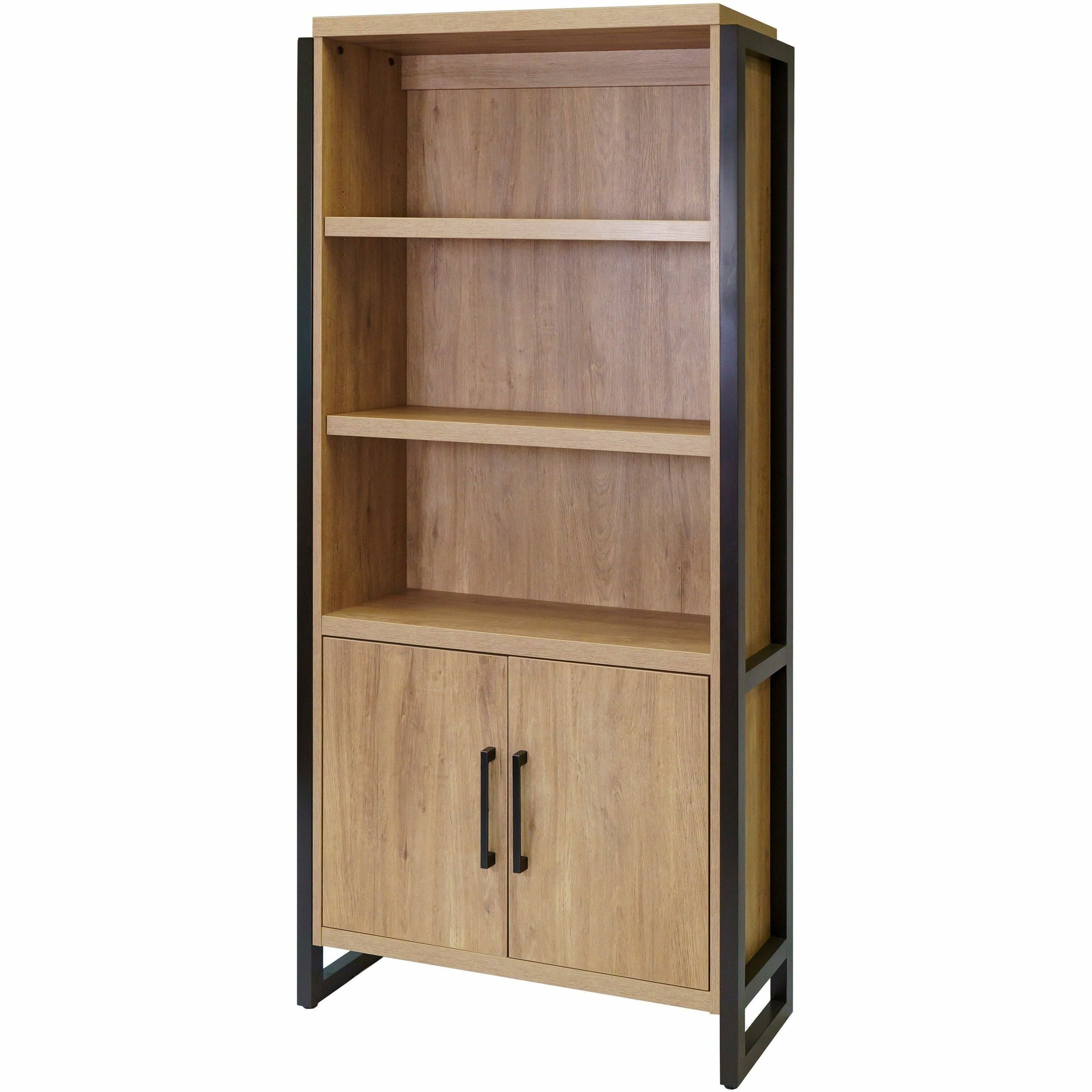 Martin Mason Monarca Laminate Unit, 78"H x 36"W x 12"D, 2 Doors, 4 Shelves (3 Adjustable), Thermofused Laminate, Wood/Monarca Natural Finish, Dark Bronze Hardware, 1 Each