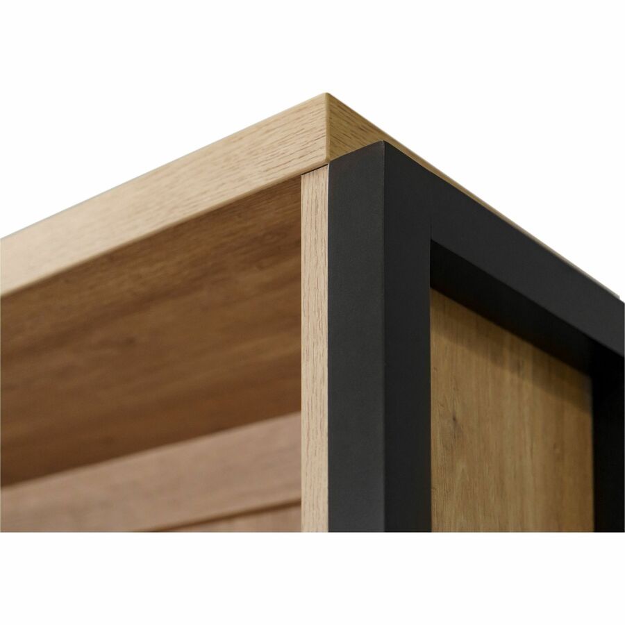 Martin Mason Monarca Laminate Unit, 78"H x 36"W x 12"D, 2 Doors, 4 Shelves (3 Adjustable), Thermofused Laminate, Wood/Monarca Natural Finish, Dark Bronze Hardware, 1 Each