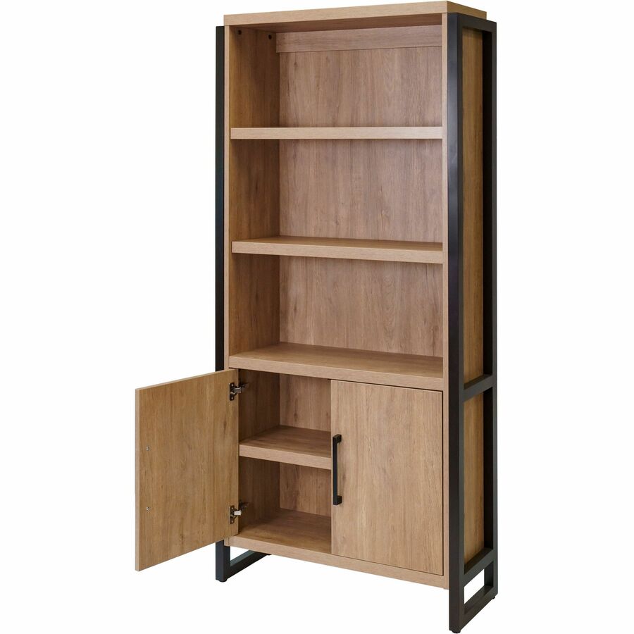 Martin Mason Monarca Laminate Unit, 78"H x 36"W x 12"D, 2 Doors, 4 Shelves (3 Adjustable), Thermofused Laminate, Wood/Monarca Natural Finish, Dark Bronze Hardware, 1 Each