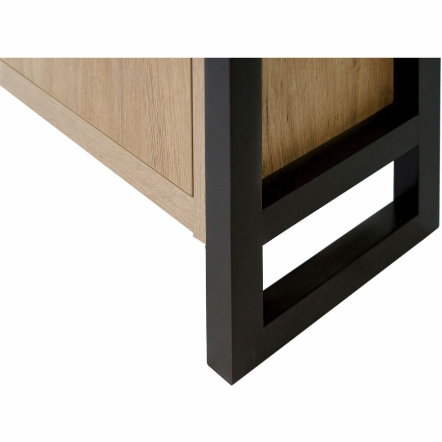 Martin Mason Monarca Laminate Unit, 78"H x 36"W x 12"D, 2 Doors, 4 Shelves (3 Adjustable), Thermofused Laminate, Wood/Monarca Natural Finish, Dark Bronze Hardware, 1 Each