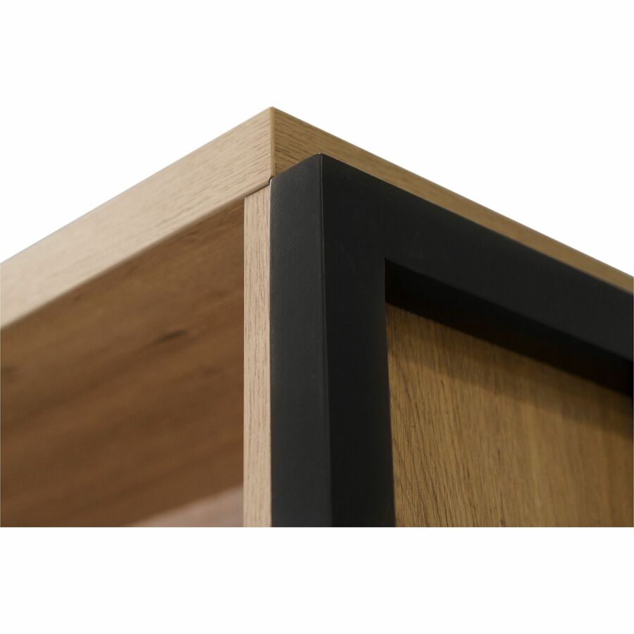 Martin Mason Monarca Laminate Unit, 78"H x 36"W x 12"D, 4 Shelves (3 Adjustable), Thermofused Laminate, Monarca Natural Wood Finish, Dark Bronze Hardware, 1 Each