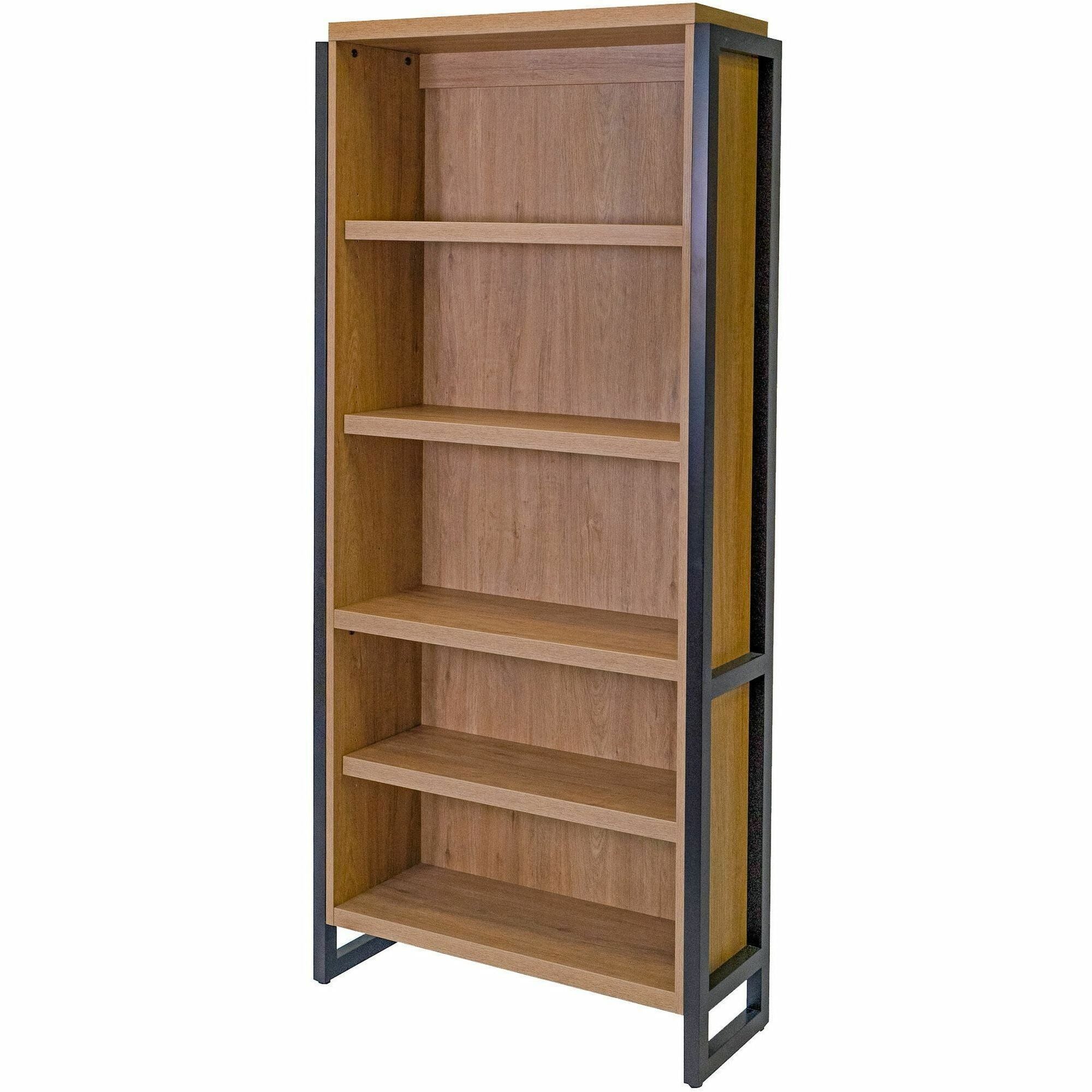 Martin Mason Monarca Laminate Unit, 78"H x 36"W x 12"D, 4 Shelves (3 Adjustable), Thermofused Laminate, Monarca Natural Wood Finish, Dark Bronze Hardware, 1 Each
