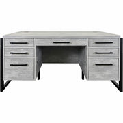Martin Mason Concrete Laminate Double Pedestal Desk, 31"H x 66"W x 30"D, 7 Drawers, Thermofused Laminate, Concrete/Stone Finish, Solid Wood Frame, Dark Bronze Hardware, 1 Each