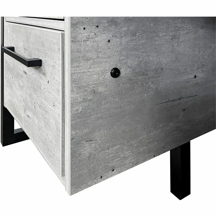 Martin Mason Concrete Laminate Double Pedestal Desk, 31"H x 66"W x 30"D, 7 Drawers, Thermofused Laminate, Concrete/Stone Finish, Solid Wood Frame, Dark Bronze Hardware, 1 Each
