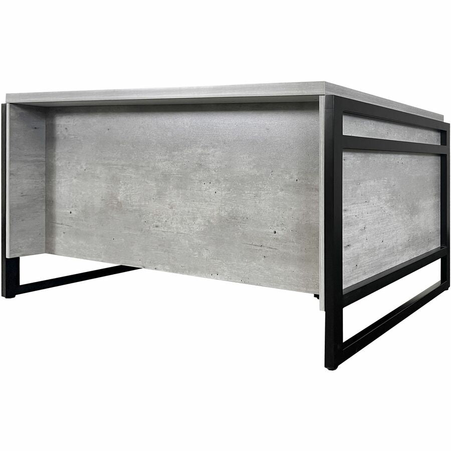 Martin Mason Concrete Laminate Double Pedestal Desk, 31"H x 66"W x 30"D, 7 Drawers, Thermofused Laminate, Concrete/Stone Finish, Solid Wood Frame, Dark Bronze Hardware, 1 Each