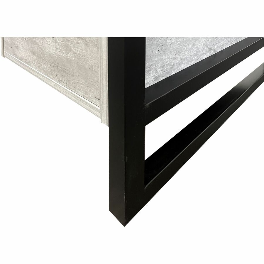 Martin Mason Concrete Laminate Double Pedestal Desk, 31"H x 66"W x 30"D, 7 Drawers, Thermofused Laminate, Concrete/Stone Finish, Solid Wood Frame, Dark Bronze Hardware, 1 Each