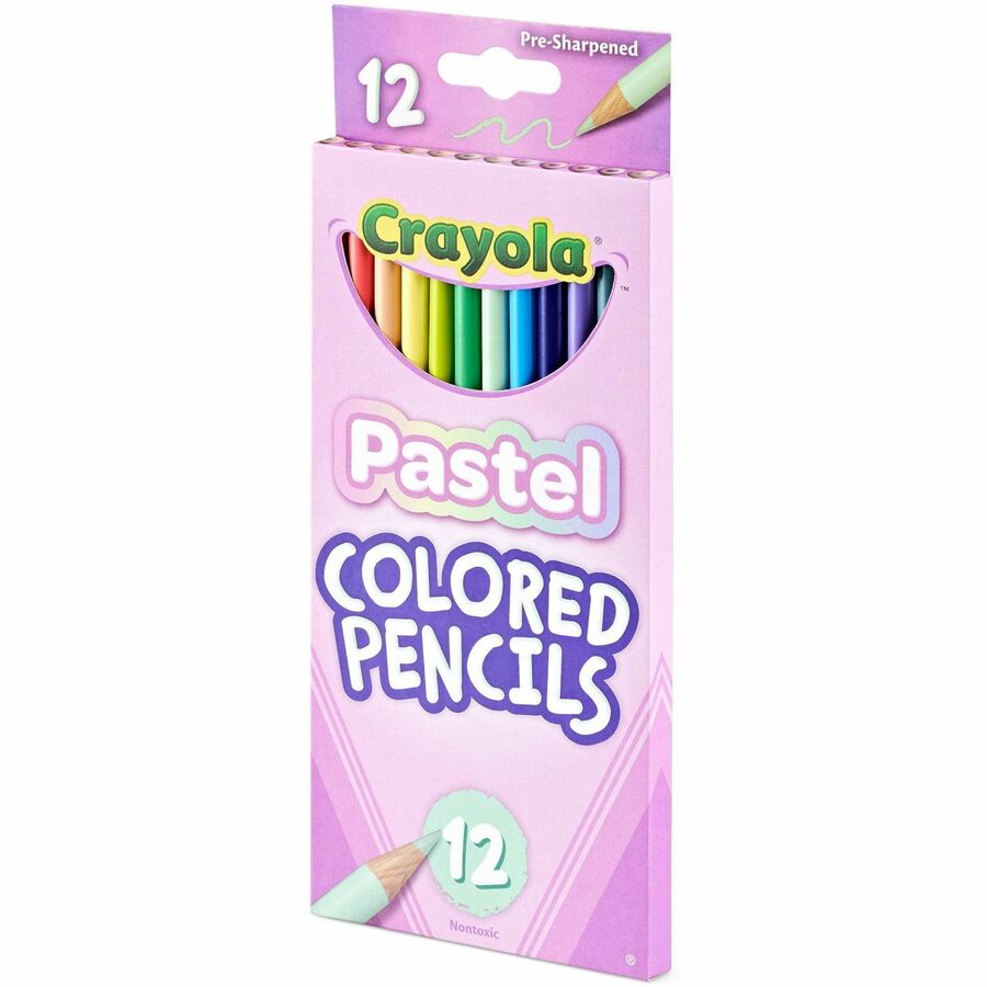 Crayola Presharpened Colored Pencils - 3.3 mm Salmon, Apricot, Spring Green, Sea Green, Periwinkle, Sand, Unmellow Yellow, Cool Mint, Cornflower, Purple Mountains Majesty, Slate Lead - 1 Each